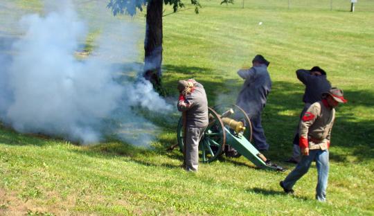Cannon fire ignites celebration.