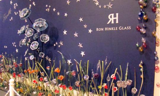 Ron Hinkle's display of blownglass creations