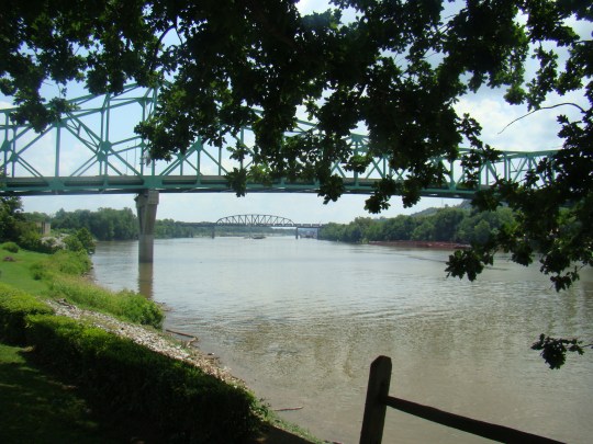Bridge over Kanawha River where it joins the Ohio River.