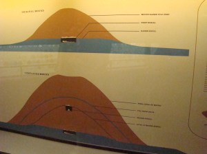 The mound was built over a period of 200 years with burial vaults at different layers.