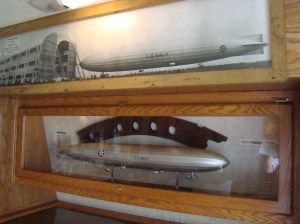 Display showing the skeleton of the famous Shenandoah airship