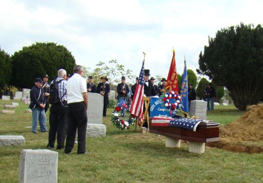 Governor Dennison rededicated Pvt. Robinson's remains.