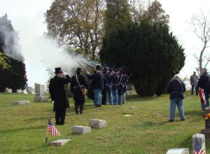 21 gun salute ends the ceremony.