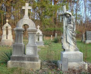 Martin's marker and Clara's memorial, a likeness of her imported from France