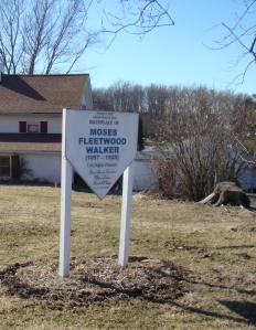 Sign marking birthplace of Moses Fleetwood Walker