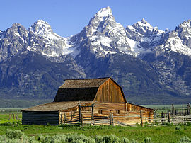 Rustic cabin below the Cathedral Group