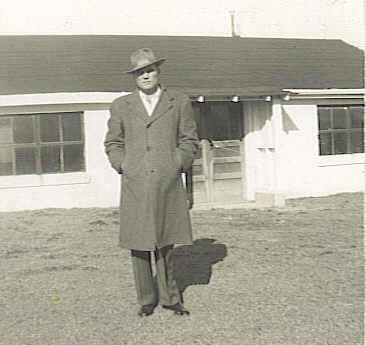 Dad in front of future Variety Glass