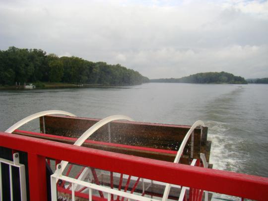 View behind the paddle wheel