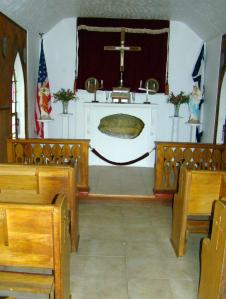 The altar inside the smallest church