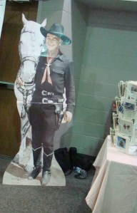 Hoppy and his horse greeted visitors to the 25th Hopalong Cassidy Festival.