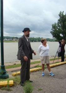Riverfront man and Lynne, our guide
