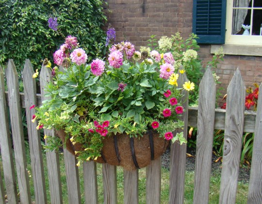 Charming flower boxes on local fences added to the beauty of the village.