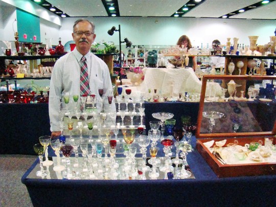 Lynn Welker, Mr Cambridge, displayed part of his cordial collection.