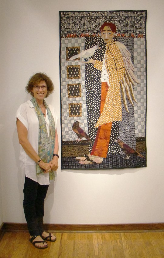 Kate's early quilt showed her son as Icarus as she hoped he wouldn't fly too close to the sun.