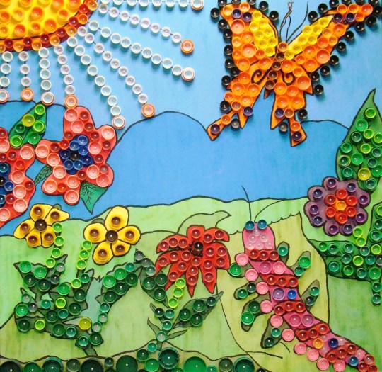 A bottle lid picture brightens the lobby.