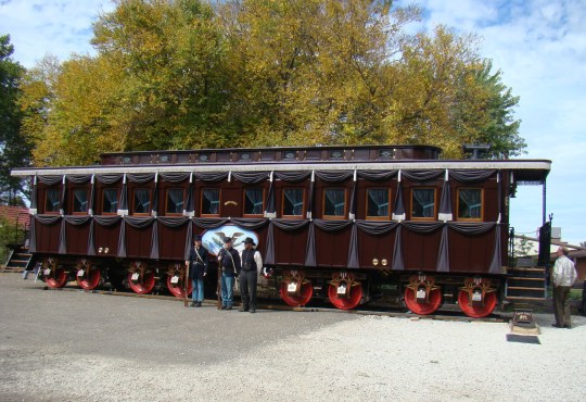 UNITED STATES, Lincoln's Funeral Car stopped in Dover, Ohio at Warther's Museum in 2015.