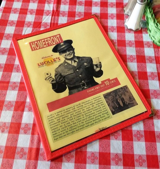 Lucille's menu tells the story and lists some special GI sandwiches.