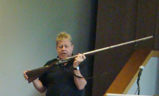Tom with a Civil War rifle