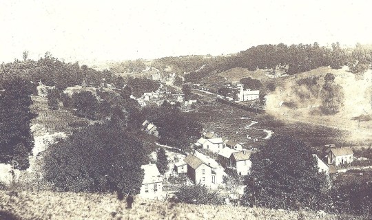 Trail Run View with church by tracks