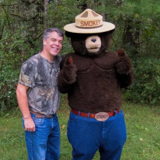 Daniel with Smokey the Bear at Wayne National Forest