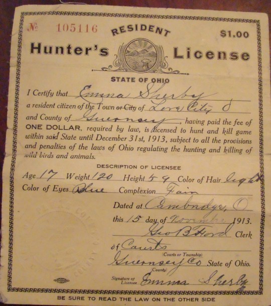 Emma's Hunting License