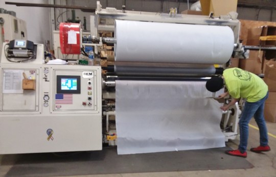 Flags - Strips being cut