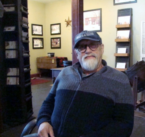 Billy relaxes in his gallery