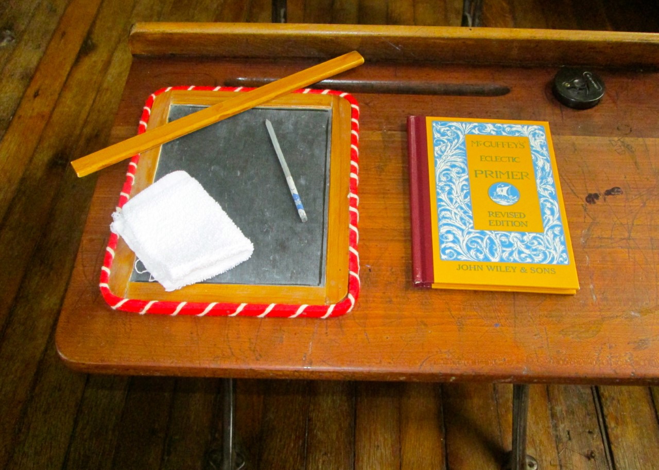 One-Room School slate and reader